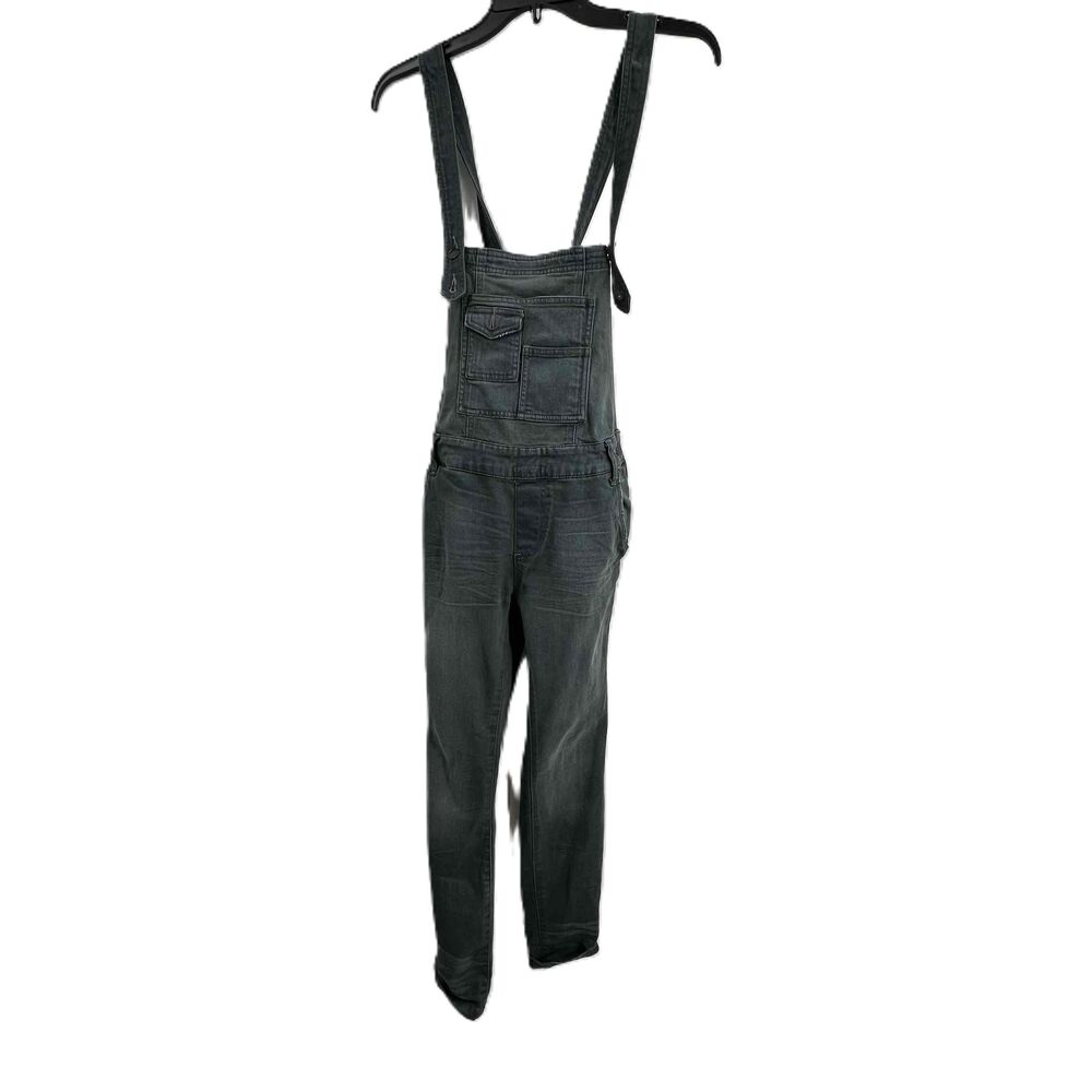 Free People‎ Slate Blue Adjustable Straps Skinny Denim Overalls Women Size 24